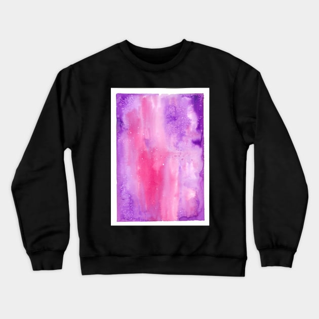 Watercolor galaxy in pink and purple Crewneck Sweatshirt by FrancesPoff